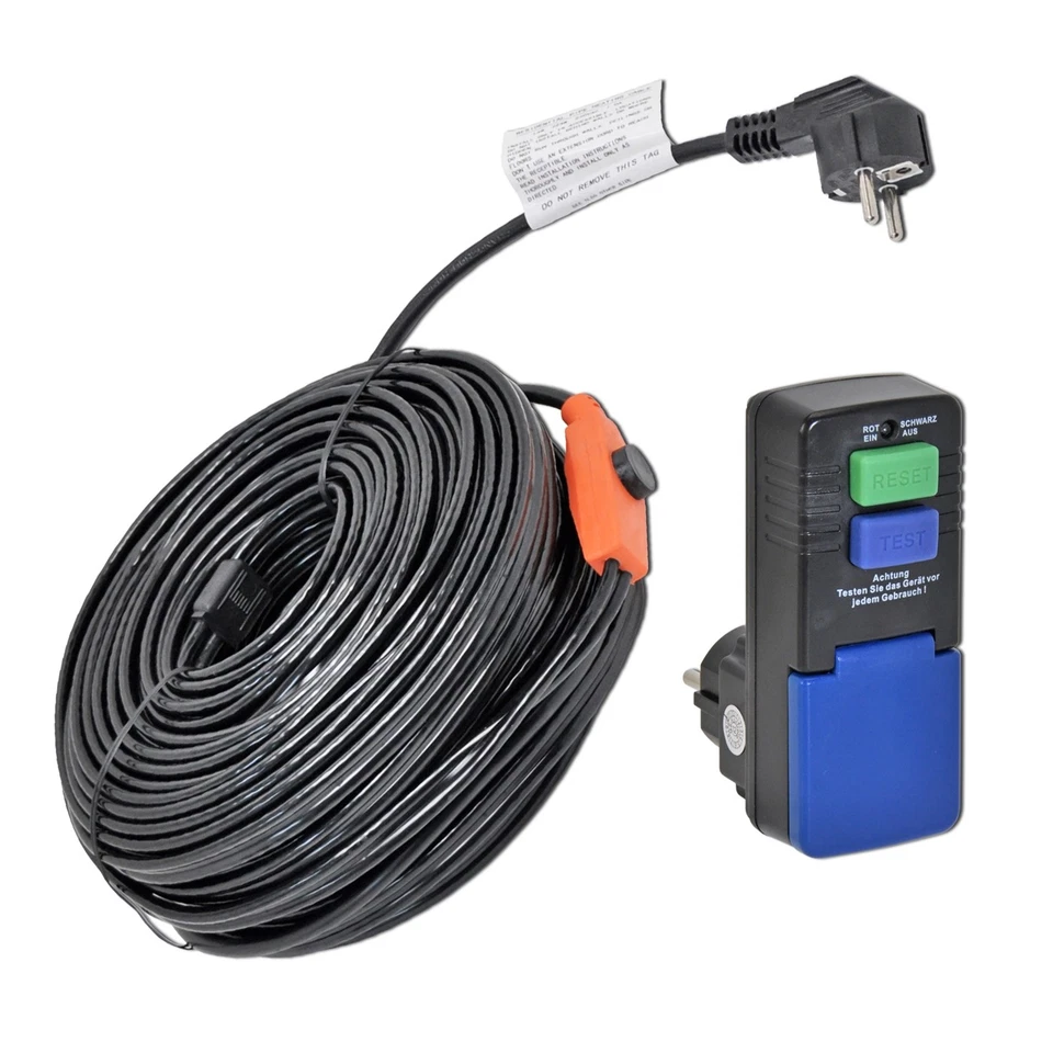 49m VOSS Heizkabel IPX7 Frostschutz Begleitheizung FI-Schalter Kabel Schutz