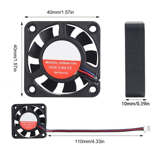 3D Printer Accessories Hotend Cooling 4010 Fan 5V 8000RPM 40mmx10mm Repair - Afbeelding 8 van 8