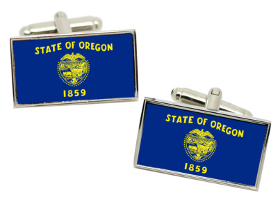 Oregon USA Flagge Manschettenknöpfe IN Chrom Geschenkpackung
