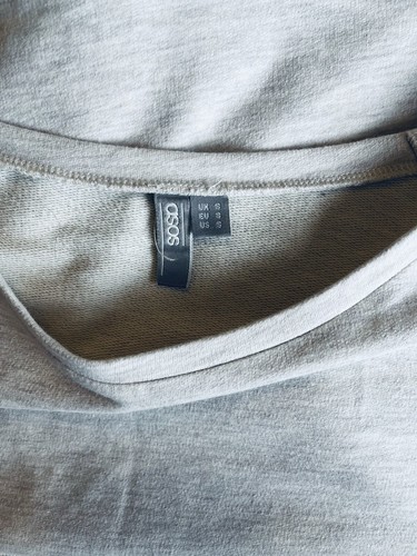 ASOS Ladies Beige Cropped Sweatshirt with Lace Detail. Size Small. - Picture 7 of 9