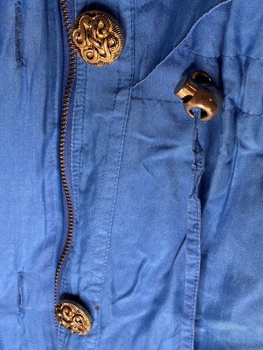 Atlantic Beach Blue Rain Coat Windbreaker Vintage Jacket Size Small Women’s - Picture 3 of 8