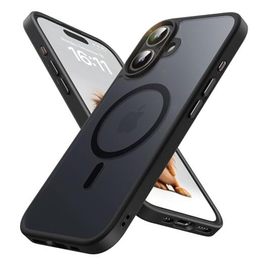 Strong Magnetic for Case, Military Grade Drop Protection, iPhone 16 Black