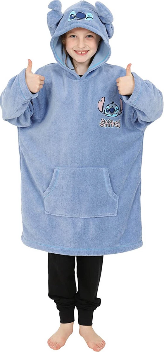 Disney Official Stitch Oversized Hoodie, Easy to Wash Stitch Pullover  Hoodie, Fluffy Sherpa Fleece Stitch Hoodie