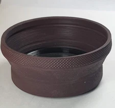 52mm Chocolate Color Folding Rubber Lens Hood Sunshade Screw-in Metal Ring E-52