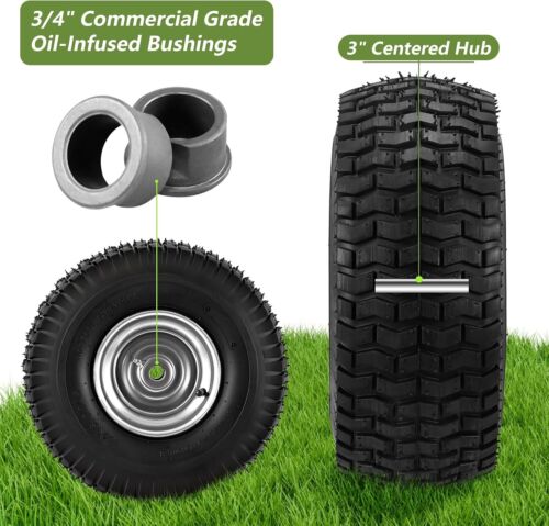Joliday 15X6.00-6 Tire and Wheel Front Tire 2 Pack for John Deere Craftsman H... - Picture 3 of 7