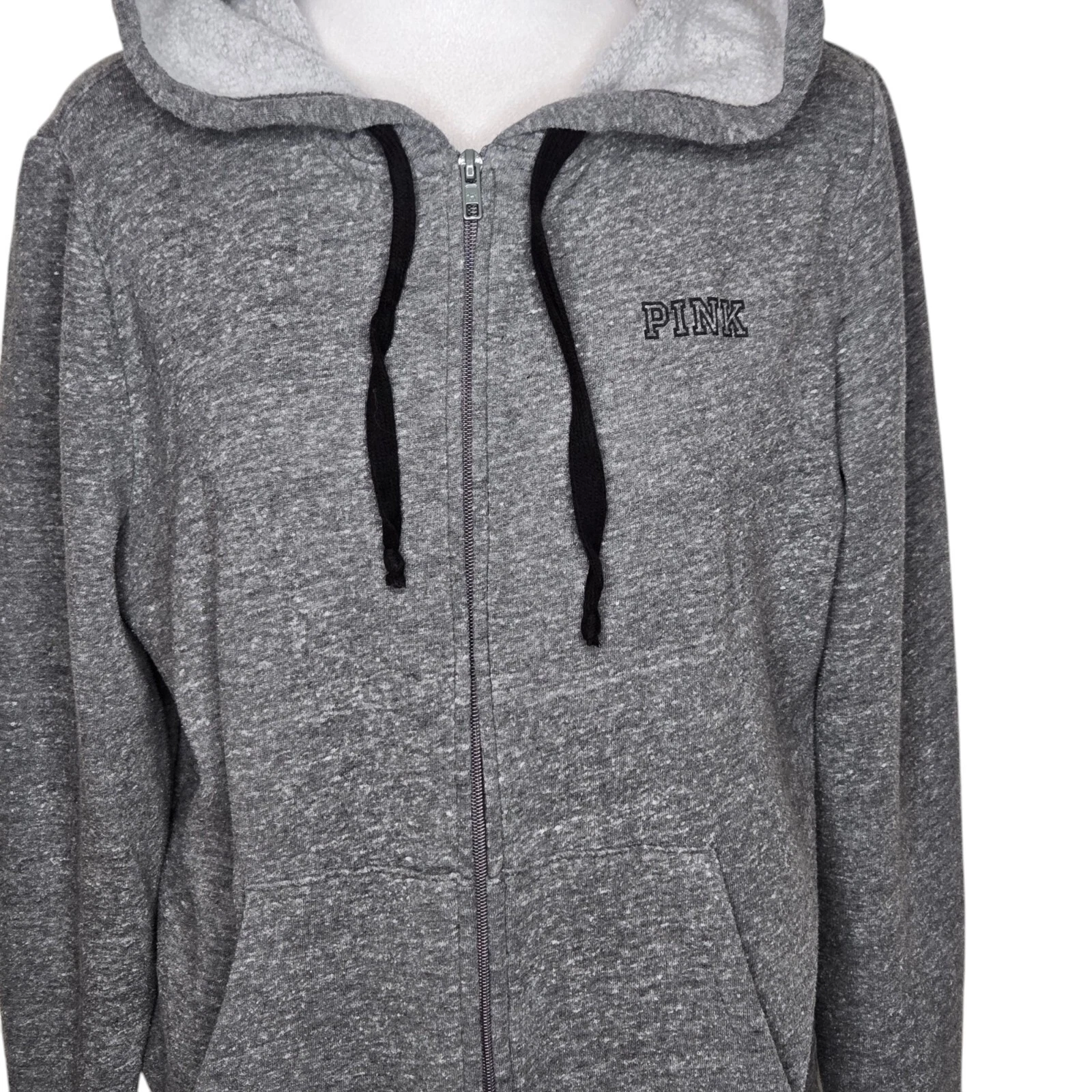 UNDERCOVER Felpa con cappuccio Victoria's Secret ROSA Everyday Lounge perfetta full zip grigia grande