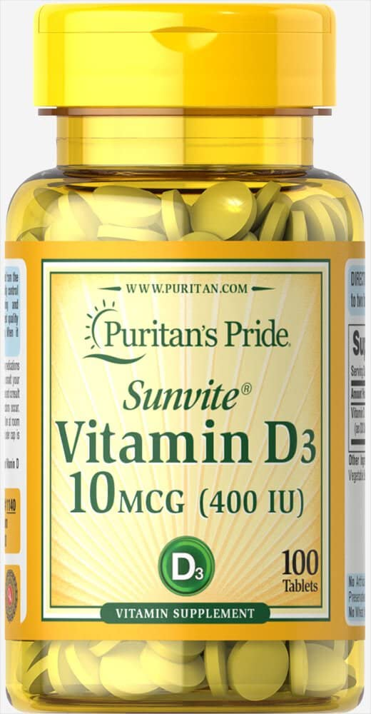 Puritan's Pride Vitamin D3 10 400 -100 mcg Tablets Miami Las Vegas Mall Mall IU