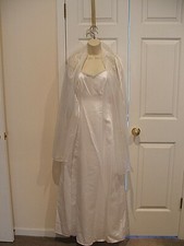 NWT Jump Apparel Beach Summer White With Shawl Wedding Gown/ Formal Dress 5/6