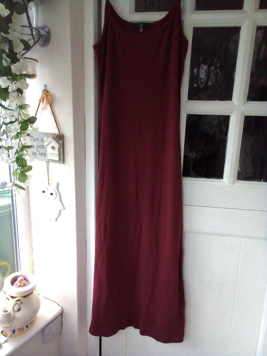 Missguided Strappy Ribbed Maxi Dress Size 14