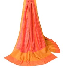 Sushila Vintage Multi-Color Dupatta Pure Cotton Silk Hand Block Print Long Stole