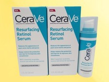CERAVE RESURFACING RETINOL SERUM 1 OZ BOXED LOT OF 2
