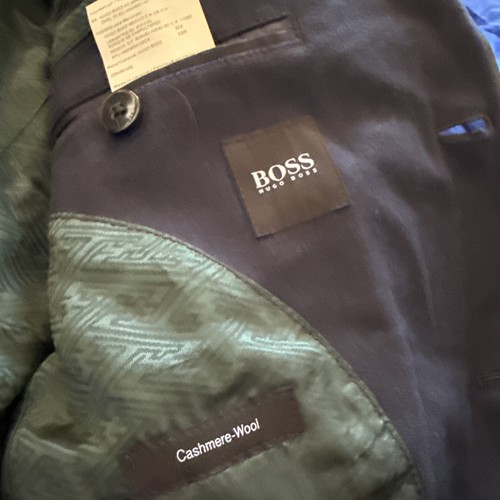Hugo Boss Cashmere Wool Suit Jacket Dark Brown Size 52 - Picture 4 of 5