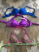Set Of Three Victoria  s Secret Bikini Swim Tops Sz Small New With Tags 