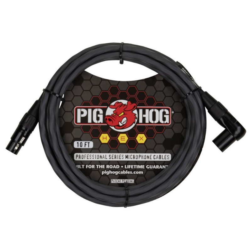 PIG HOG Angled Hex Mic Cable 3m   Mikrofonkabel   angled mic cable   10FT