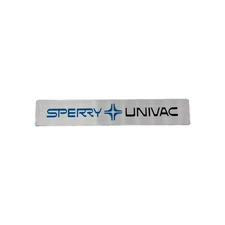 Vintage Univac Sperry Rand Series Metal Nameplate Computer History NOS