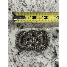 1980s Vintage Metal/Silver Tone Rope Womens Belt Buckle
