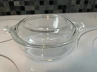 Vtg Pyrex 019 Clear Glass 20 oz Baking Casserole Dish With Lid 681-C-4 USA