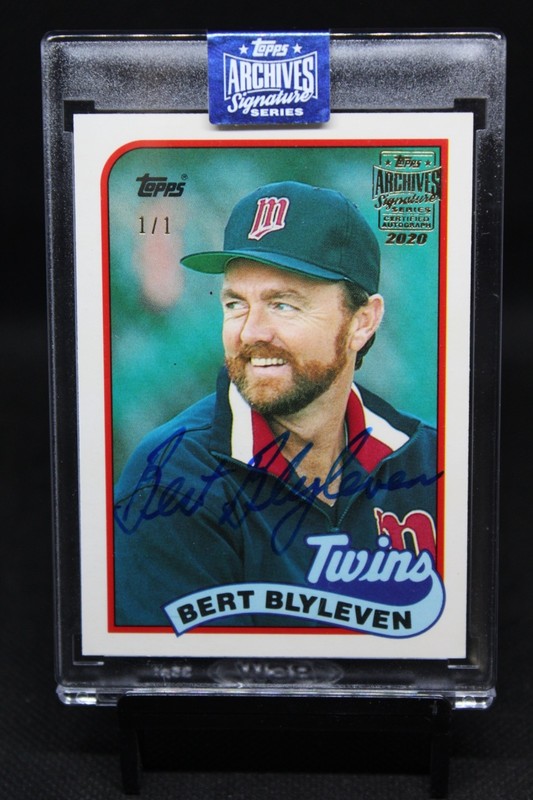 2020 Topps Archives Signature Series BERT BLYLEVEN 1/1 Minnesota Twins #555