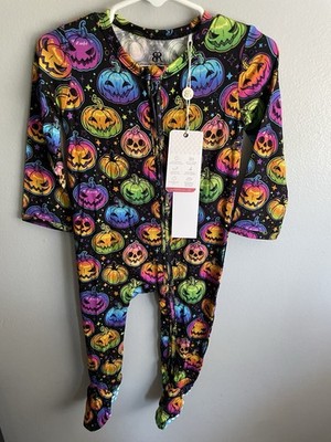 NWT 18/24 Months Bums and Roses Jack O Lantern Footie