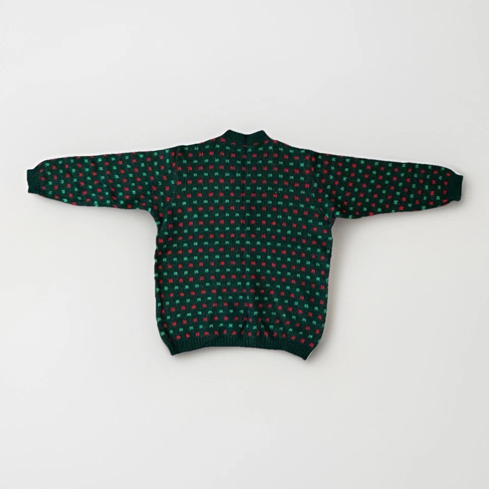 Vtg United Colors of Benetton Mohair Wool Christmas Sweater Italy 48 Large Green - Image 2 of 4