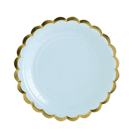 Teller Pastell Hellblau, Folienbeschichtet, 17,8 Cm, Partydeko