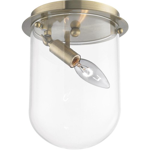 ELK Lighting 14360/1 Lightway Flush Mount Antique Brass with Clear