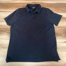 Banana Republic Mens Polo Shirt Black Short Sleeve 100 Cotton Large L Logo
