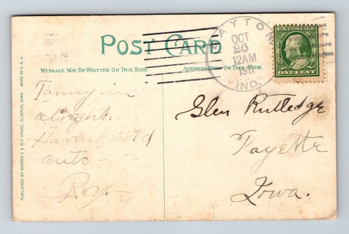 NEAR CLINTON IOWA THE MISSISSIPPI RIVER POSTCARD (J-9) - Picture 2 of 2