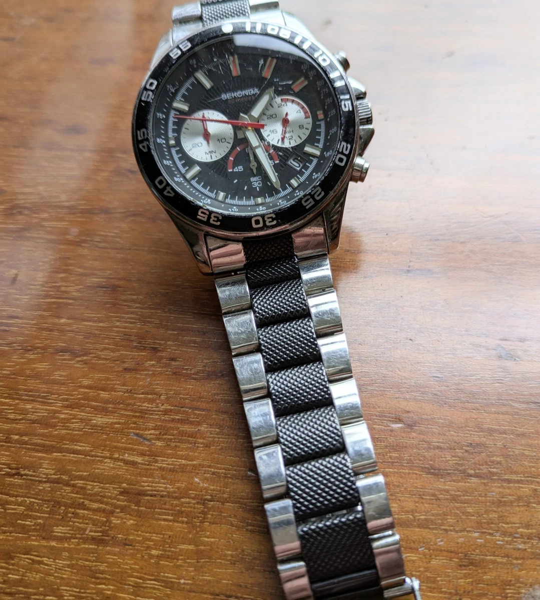 Sekonda Orologio Unisex 53 Mm Con Sveglia E Retroilluminazione – Cinturino In Gomma, Resistente All'Acqua 50m