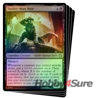 Foil Spider-man Noir X4 M/NM Magic: The Gathering MTG Marvel's Spider-man