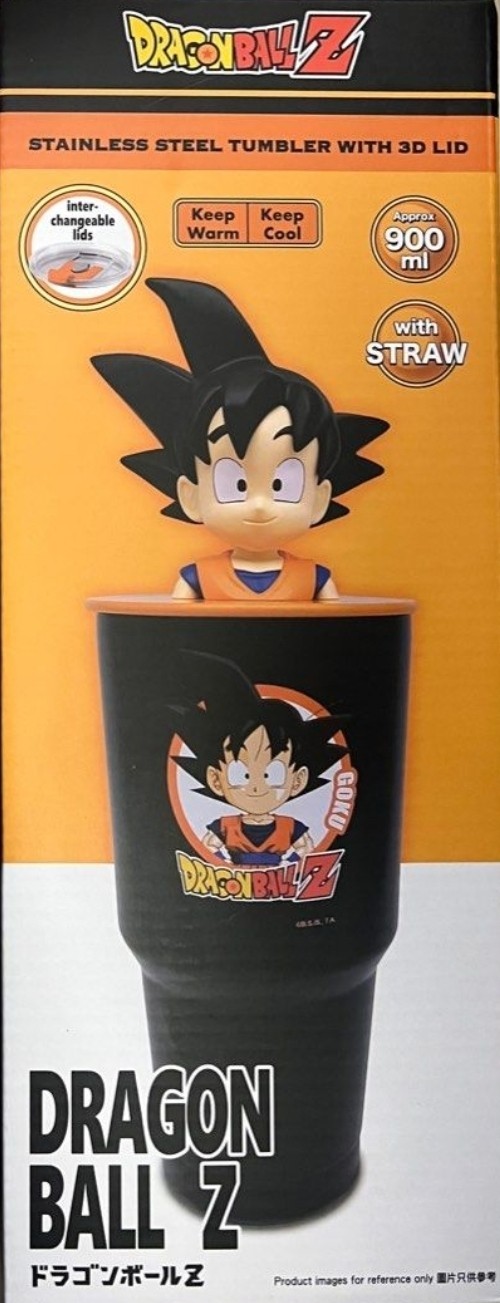 Vaso Dragon Ball Acero Inoxidable 900ml con Tapa y Pajita Acero Inoxidable