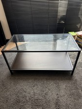 VITTSJÖ Glass Black Brown Coffee Table 90cm x 45cm x 45cm RRP £45