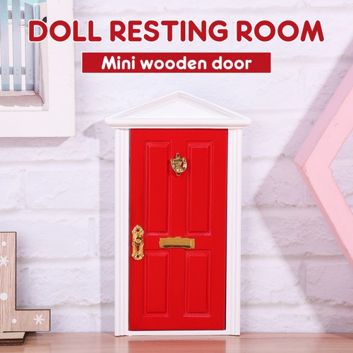 Mini porta in legno miniatura decorativa bambino bambino casa delle bambole porte fata - Foto 9 di 11