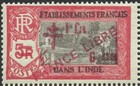 FRENCH INDIA 1942 PONDICHERY TEMPLE 6ca/5R/1fa FRANCE LIBRE & CROSS OF LORRAINE — photo 4