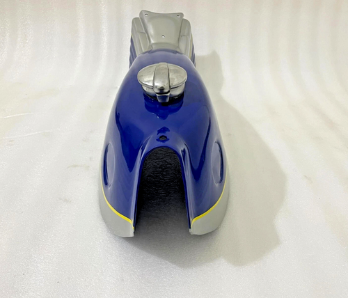 Bultaco Alpina Aluminum Blue & Silver Gas Petrol Fuel Tank & Seat Pan Cowling - Picture 7 of 15