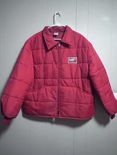 Vtg Cap N Jac Massey Ferguson Tractor Quilted Zip Up Coat Size XL Made In USA