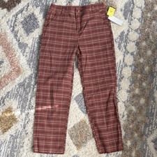 Volcom  Plaid Chino Pants Button Closure Pock...