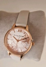 Olivia Burton Watch Abstract Florals Blush With Blush Leather Strap