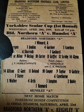 VINTAGE BRADFORD NORTHERN "A" V HUNSLET "A" YORKSHIRE SENIOR CUP 20TH APRIL 1955