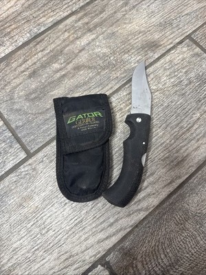 VINTAGE GERBER PORTLAND USA 650 GATOR STUD RUBBER HUGE LOCKBACK KNIFE USED