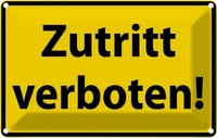 Blechschild 20X30 Cm Zutritt Verboten StraßEnschild Warnschild Hinweisschild Sic