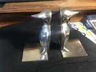 UNIQUE Vintage SOLID Polished White Brass Penguin Figural Bookends Made in India — photo 2