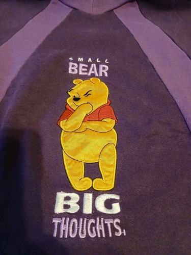 Y2K Vintage 90s Sweater Unisex Kids Disney 100 Acre Winnie The Pooh Sz S 7/8 - Picture 2 of 5