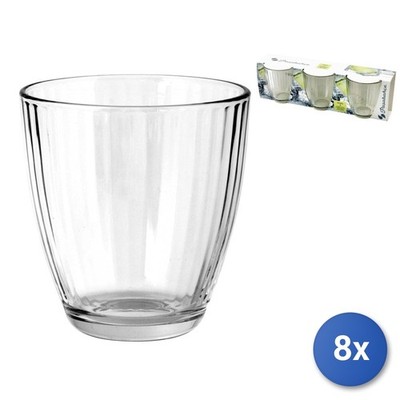 8x Packungen 3 Gläser aus Glas Transparente Linie 28 52987 Pasabahce
