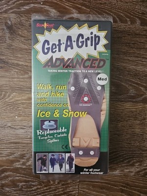 Brand New SureFoot Get-a-grip Advanced Carbide Spikes Ice Cleats Sz MED 2003 NOS