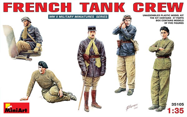 FRENCH TANK CREW WWII (5 Fig.) - MINIART 1/35 PLASTIC KIT