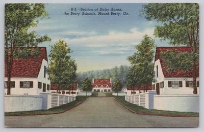 Postcard Section of Dairy Barns Berry Schools Mt Berry GA Georgia