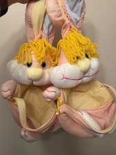 2Nylon EASTER BUNNY BASKET 1989 Very Rare Plush Stuffed Vintage Puffalump Style