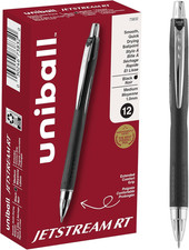 Jetstream RT Retractable Ballpoint Pens Medium Point, 1Mm, Black, 12 Pack