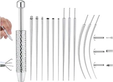 Piercing Taper Ball Set Thread+Threadless(14G 16G 18G) +Ball Grabber Tool 
